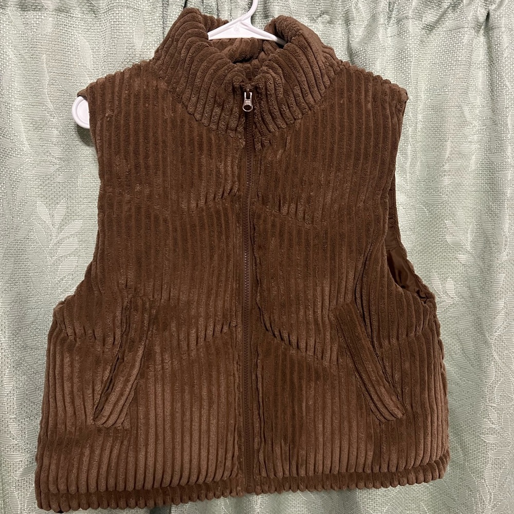 Brown Corduroy Puffer Vest